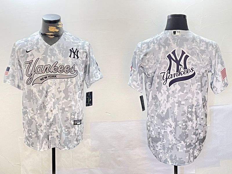 Men New York Yankees Blank Camo Joint Name 2024 Nike MLB Jersey style 12